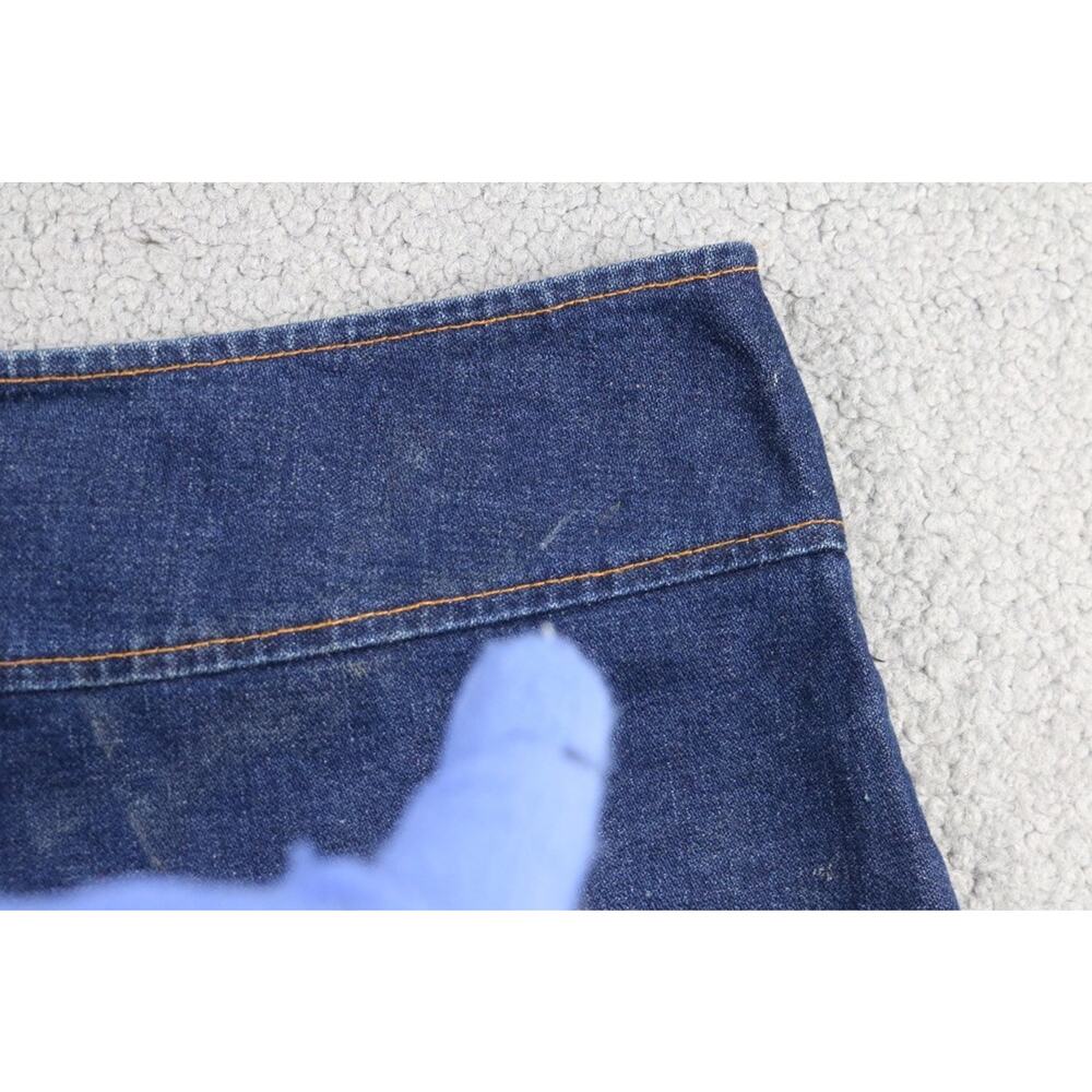 Vintage Serious La Skirt L Blue Denim Micro Mini Big Buckle 6" Grunge Y2K USA - Picture 7 of 7